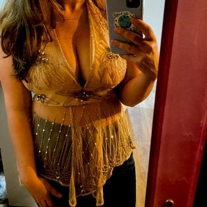 Vintage beaded halter top